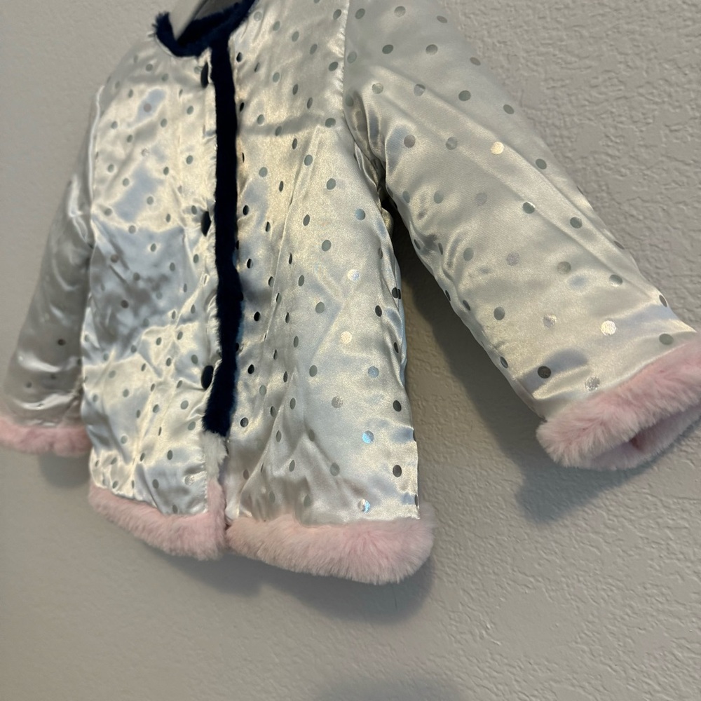 A Set of Little Me Faux Fur Baby Toddler Pea Coat and Leggings. Size 18M. - Picture 9 of 15